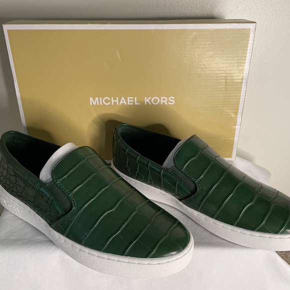 Michael Kors - Keaton Crocodile Embossed Slip on Sneaker-US Size 7.5M/Moss Green - Picture 6 of 16